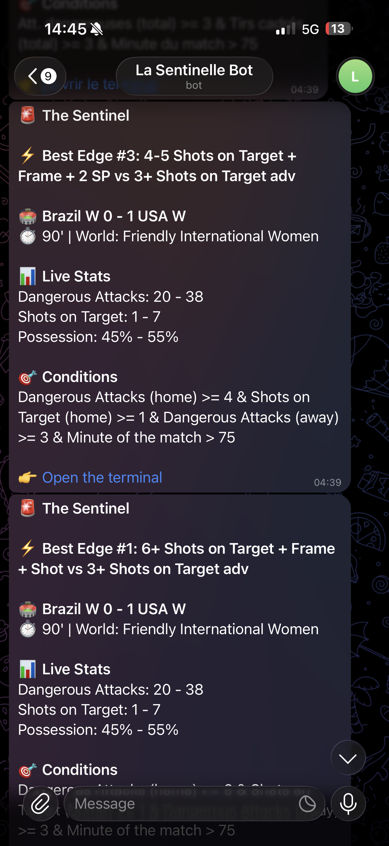 Alerte Telegram La Sentinelle